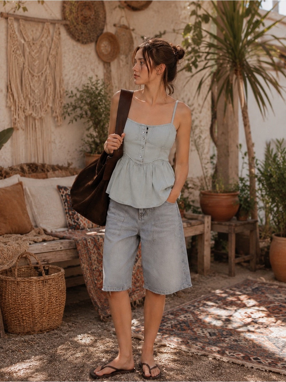 ❤️‍🔥Firm Price❤️‍🔥 free people reworked denim top